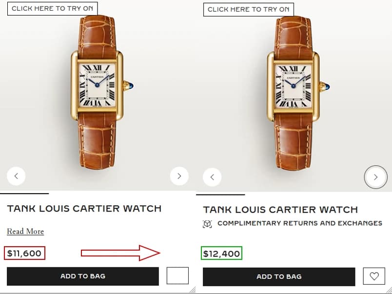 Tank Louis Cartier Price Comparison