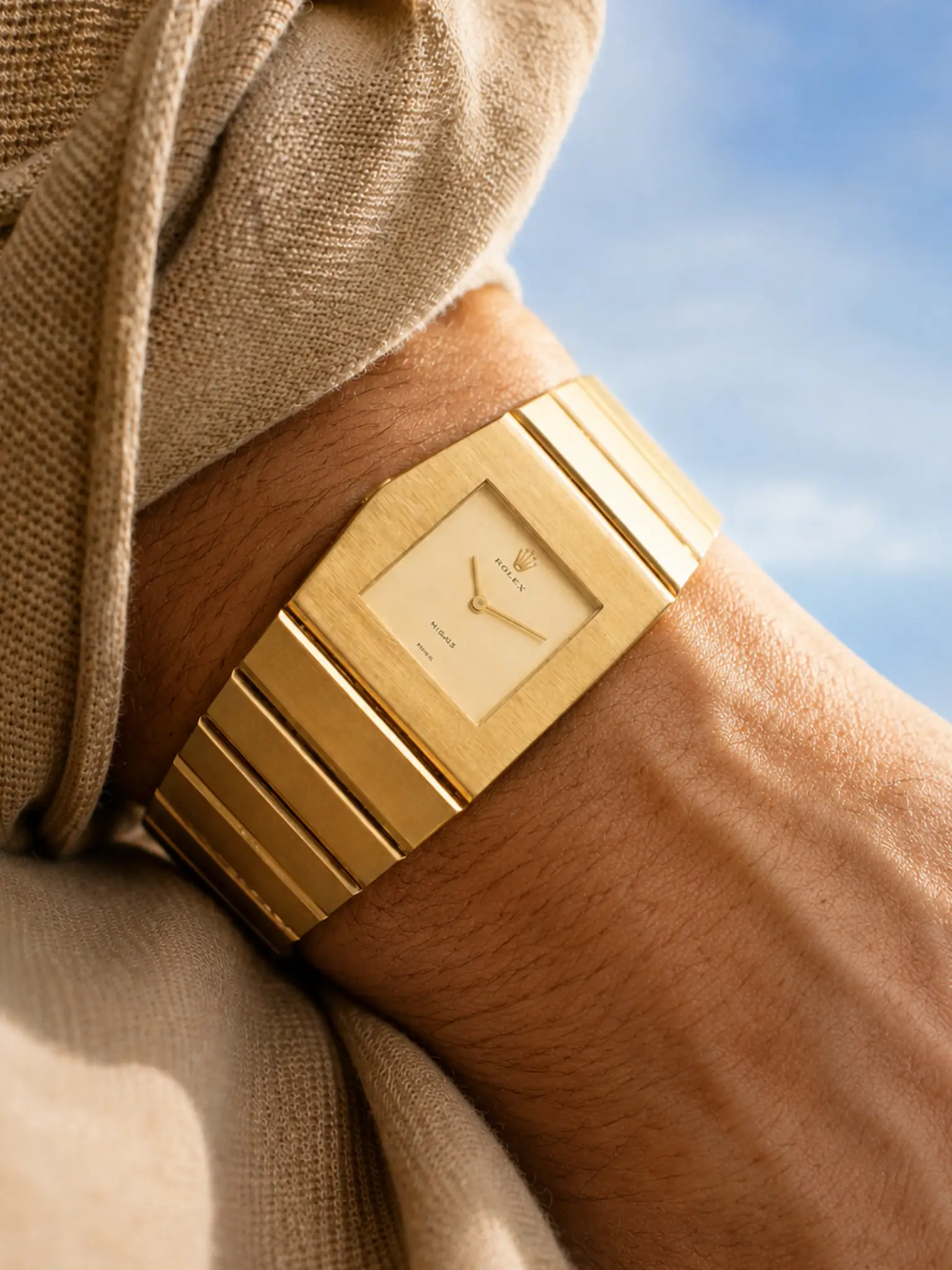 Rolex King Midas solid gold watch designed by Gerald Genta